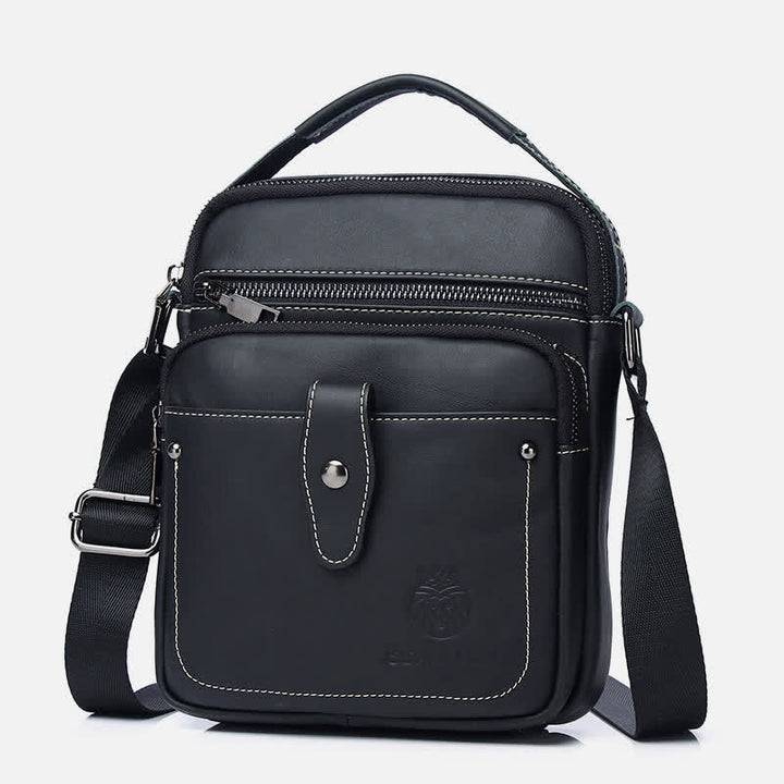 Kleine Umhängetasche aus Leder für Herren, Retro-Arbeits- und Business-Schulterhandtasche