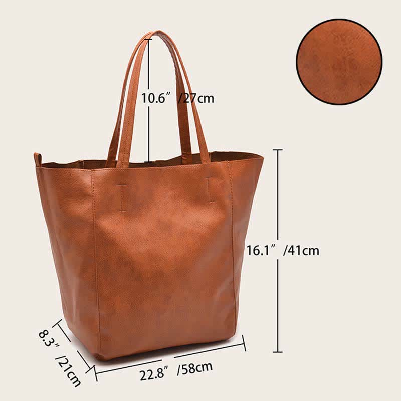 Große Kapazität weiche Leder Einkaufstasche Handtasche Shopper Geldbörse mit Beutel
