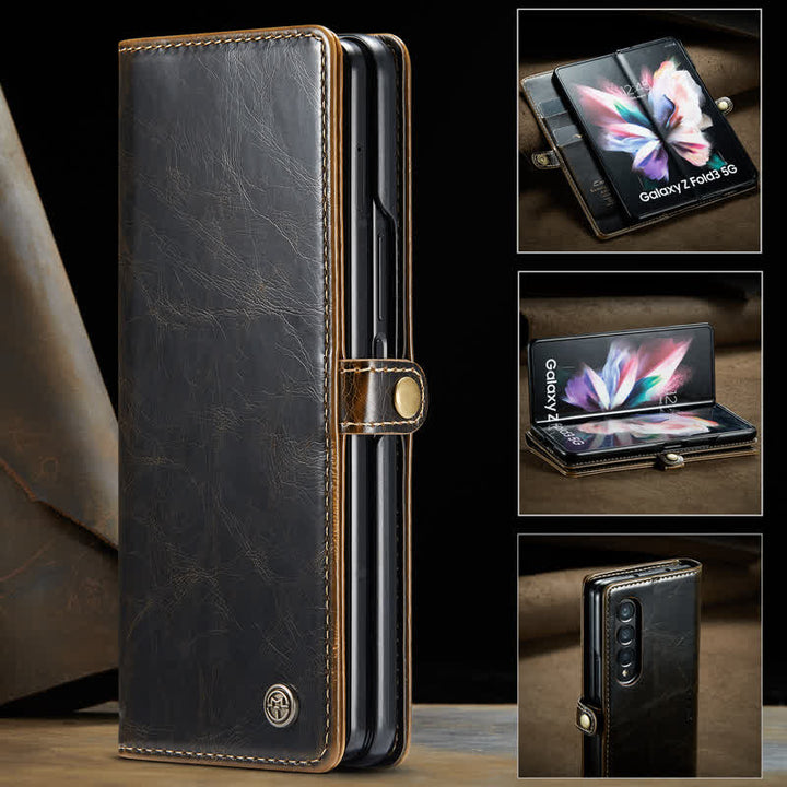 Folio Flip Handyhülle PU Leder Brieftasche für Samsung Galaxy Z Fold 4 /Z Fold 3 / Z Fold 5