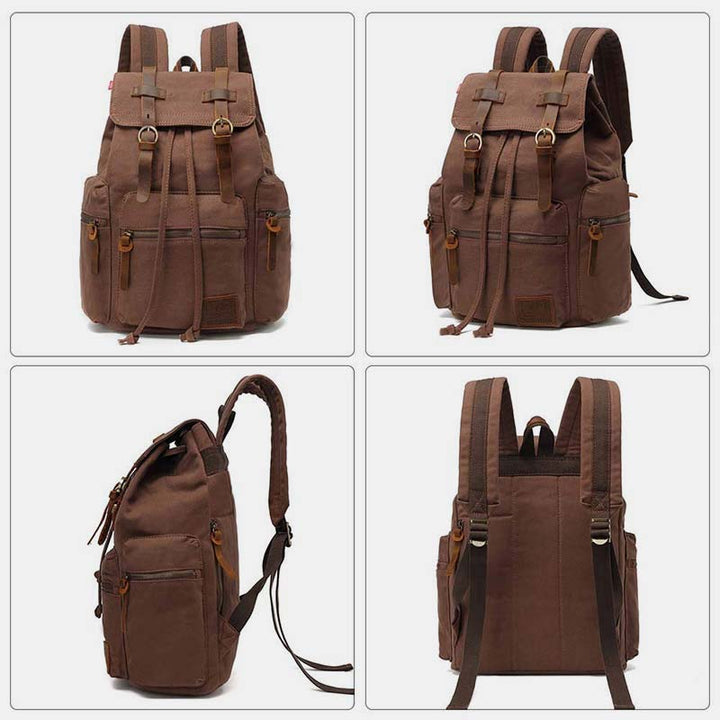 Großer Canvas-Rucksack im Vintage-Stil