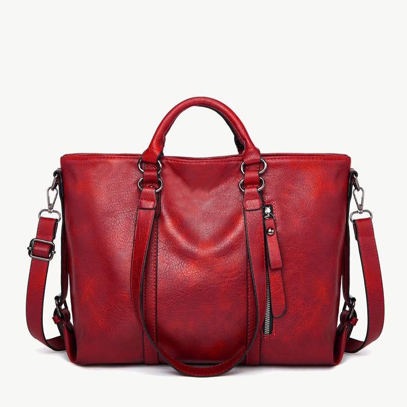 Große Reisetasche für Damen, minimalistische Handtasche aus schlichtem Leder