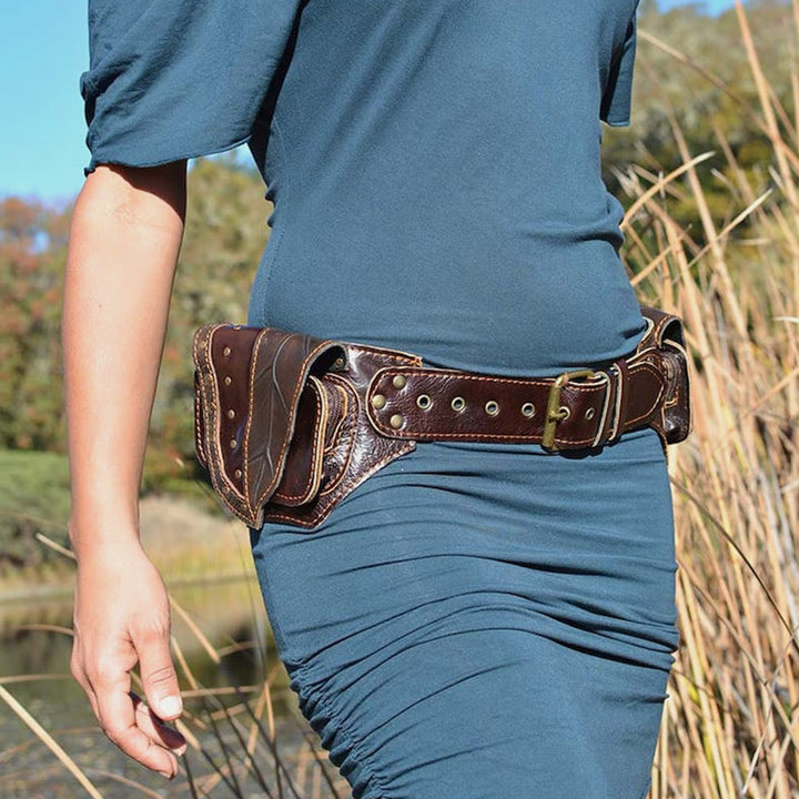 Mittelalterliche Hüfttasche für Frauen, Cosplay, Leder, Utility-Hüfttasche
