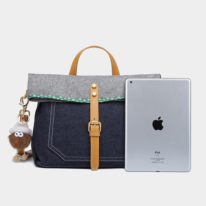 Damen 2-teiliges Denim-Handtaschen-Set, modisches Umhängetaschen-Set
