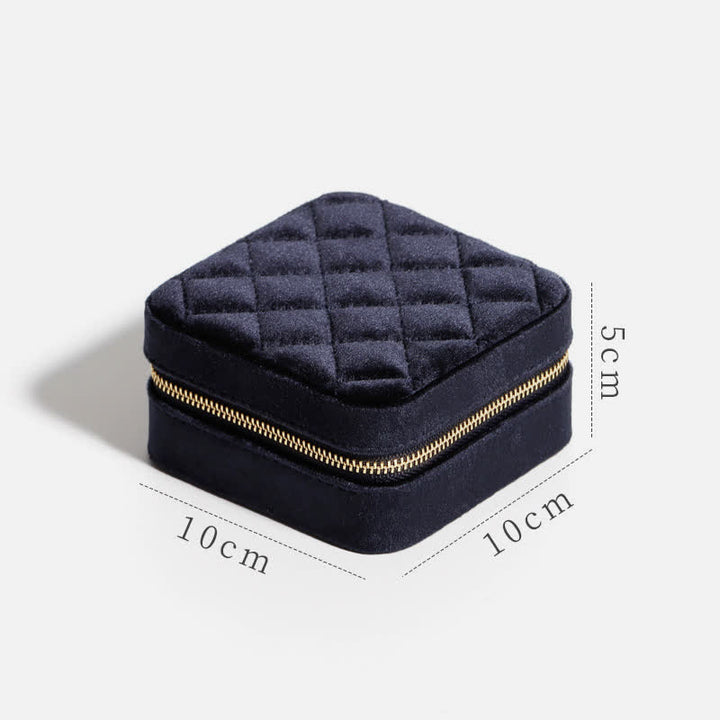 Aufbewahrungstasche für Damen, luxuriös, mit Spiegel, Mini-Schmuckkästchen - Mitternachtsblau - Kleiner Spiegel - image 10