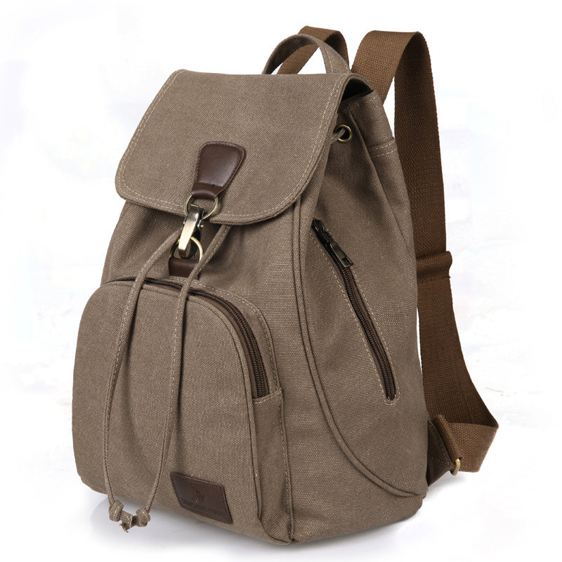 Canvas-Rucksack für Damen und Mädchen, Vintage-Stil, mit Kordelzug, für die Schule, Reisen