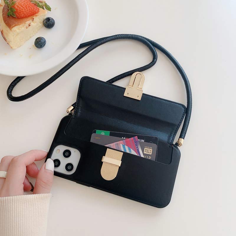 Entworfen für iPhone Wallet Case Handtasche Schultertasche Handyhülle