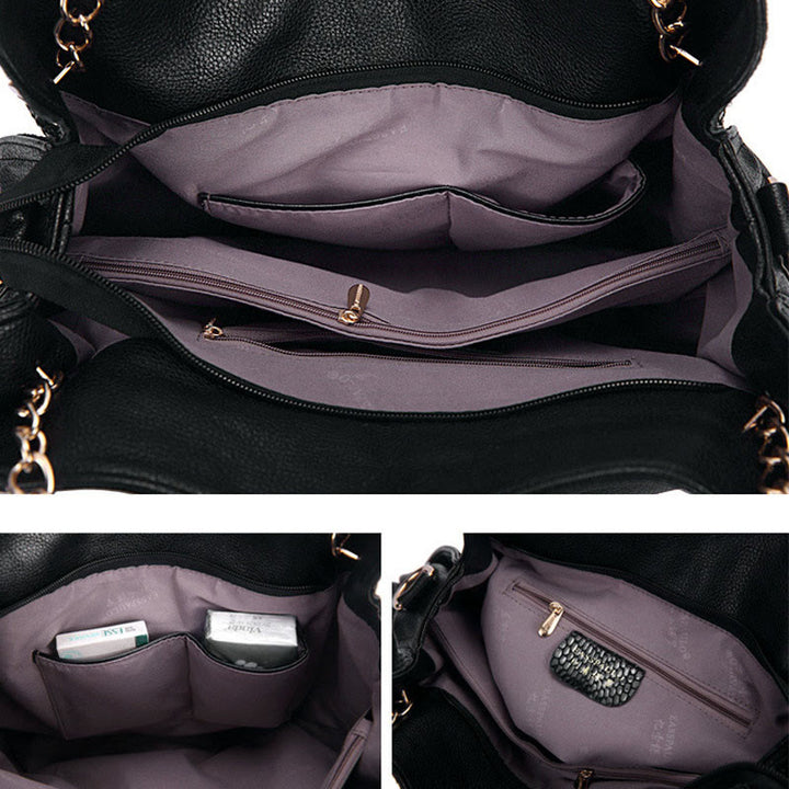 Glänzende Schlangenhaut-Grain-Tasche für Damen aus echtem Leder