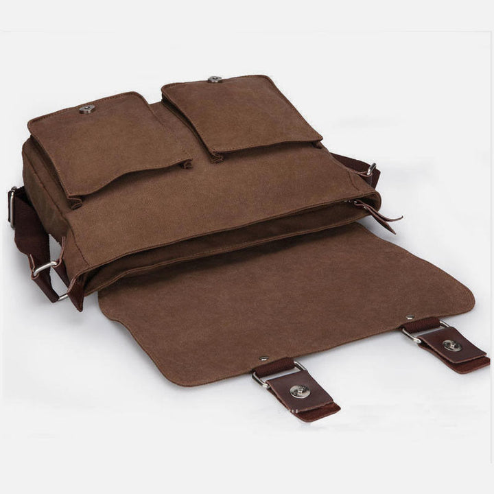 Kuriertasche für Herren, große Kapazität, lässige Schultertasche aus Segeltuch