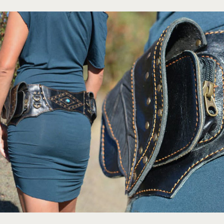 Mittelalterliche Hüfttasche für Frauen, Cosplay, Leder, Utility-Hüfttasche