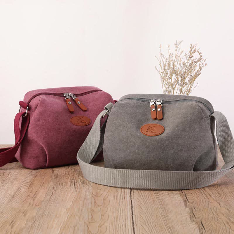 Umhängetasche aus Canvas für Damen, leicht, kleine Schultertasche