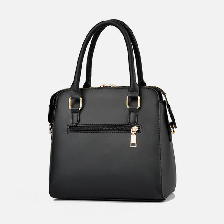 Florale Lederhandtasche für Damen, elegante Umhängetasche