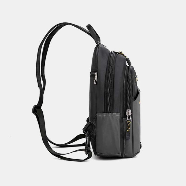 Schultertasche für Herren, lässig, wasserdicht, verstellbare Reißverschlussgurte, Rucksack