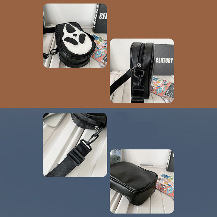Umhängetasche für Partys, lustiges Geister-/Totenkopf-Muster, Lederpaket