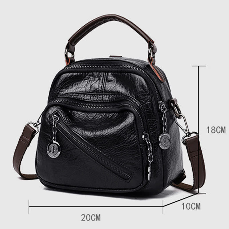 Multifunktionale, weiche Umhängetasche aus Kunstleder, umwandelbarer Rucksack - image 12