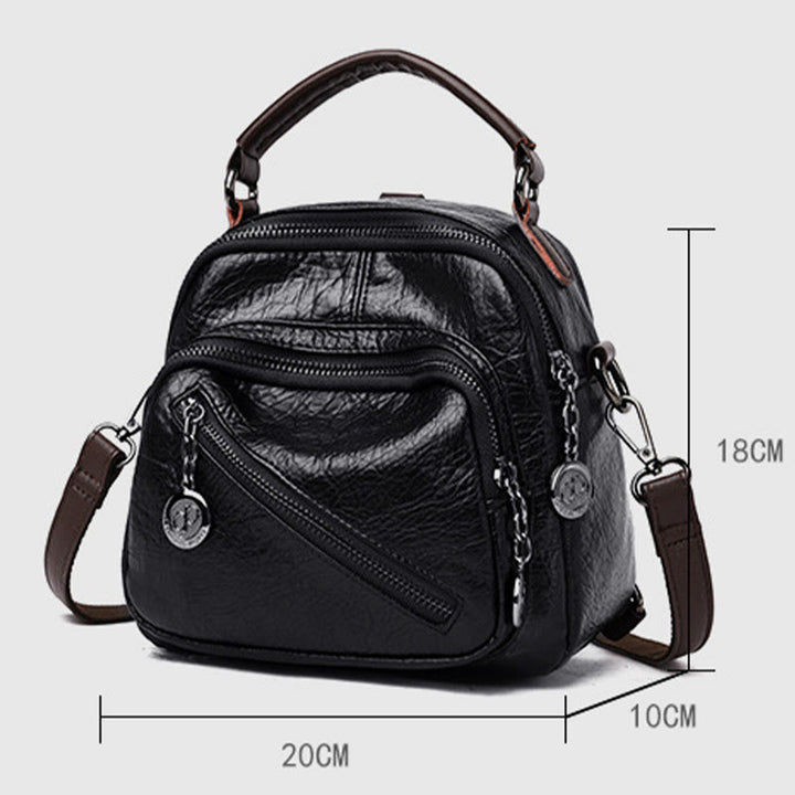 Multifunktionale, weiche Umhängetasche aus Kunstleder, umwandelbarer Rucksack - image 12