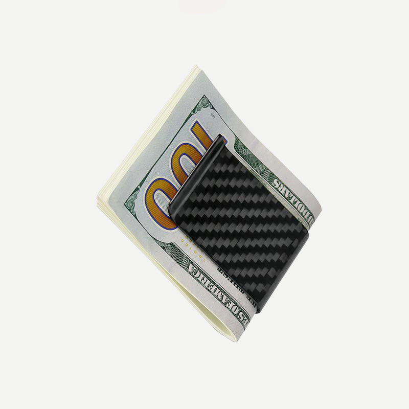 Schlanke Geldklammer aus Kohlefaser, minimalistisches Portemonnaie, Visitenkartenhalter