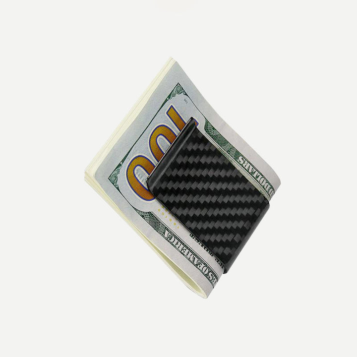 Schlanke Geldklammer aus Kohlefaser, minimalistisches Portemonnaie, Visitenkartenhalter