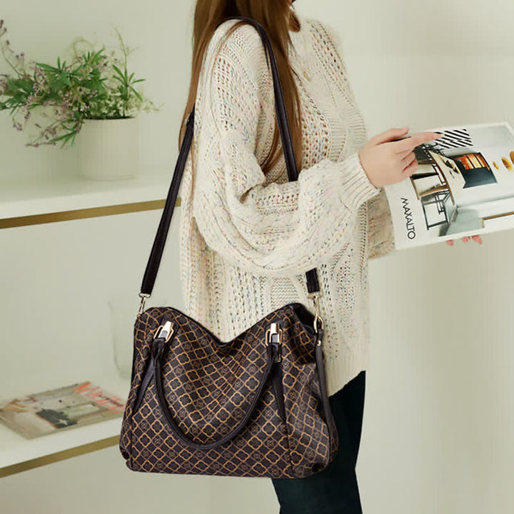 Hobo-Tasche aus Leder mit großem Fassungsvermögen, multifunktionale Schultertasche