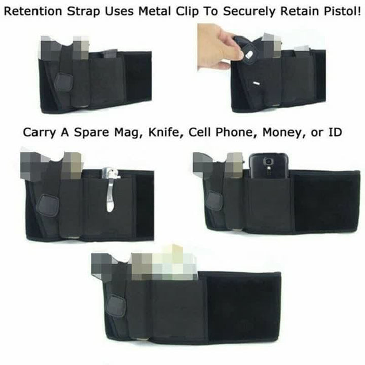 Bauchbandholster für verdecktes Tragen, universelles Holster für linke und rechte Hand 