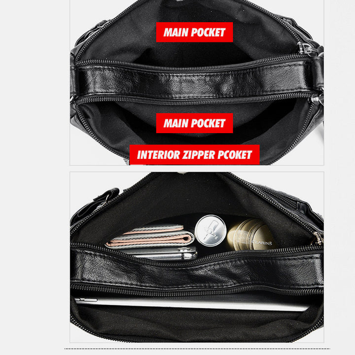Umhängetasche mit großem Fassungsvermögen und mehreren Taschen