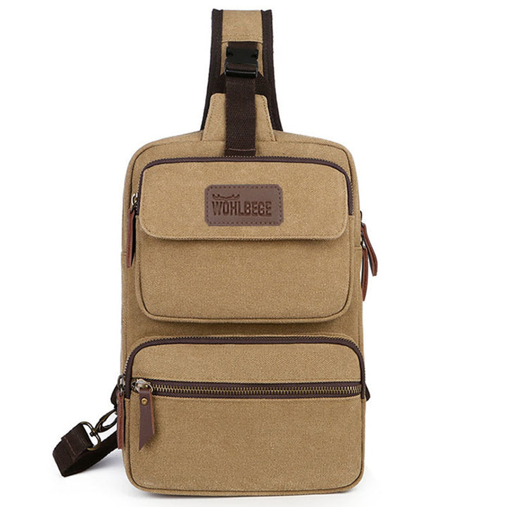 Herren Canvas Sling Bag Multi-Pocket Kratzfeste Umhängetasche