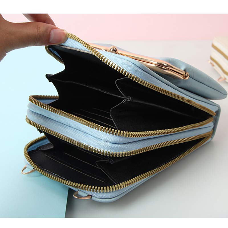 Kleine Crossbody-Handy-Geldbörse für Damen, leichte Mini-Umhängetasche