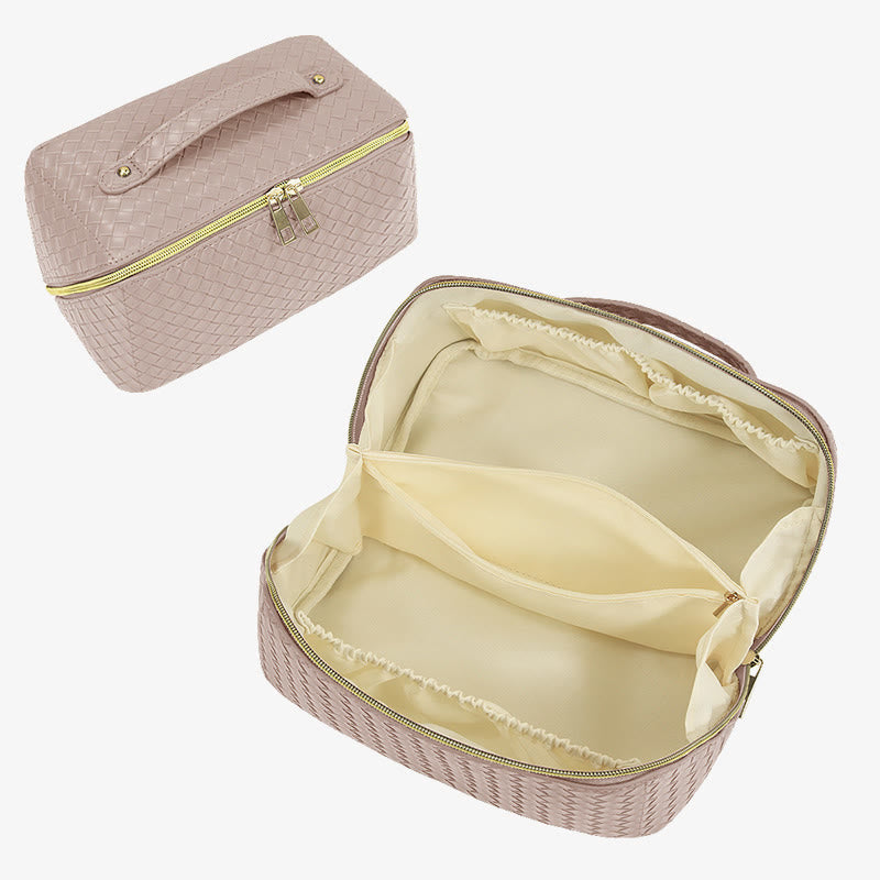Kosmetiktasche für Damen, Reise, wasserdicht, Make-up-Tasche aus PU-Leder