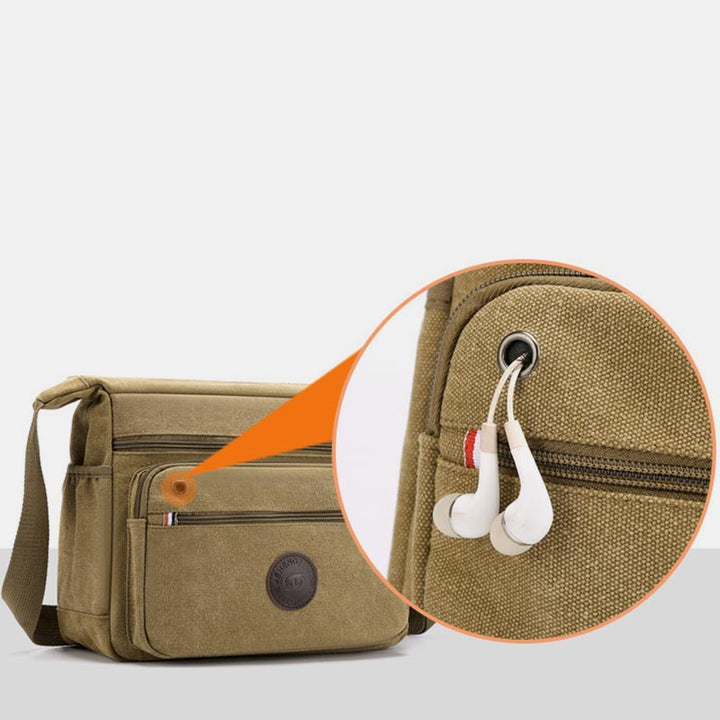 Vintage Messenger Bag aus Canvas mit großem Fassungsvermögen 