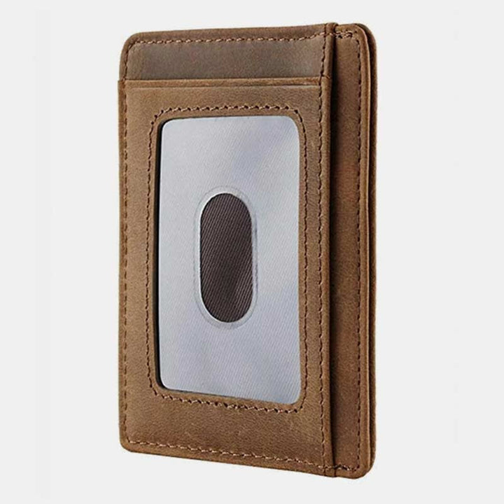 Minimalistisches, schmales, personalisiertes, graviertes Lederportemonnaie mit RFID-blockierendem Kartenhalter