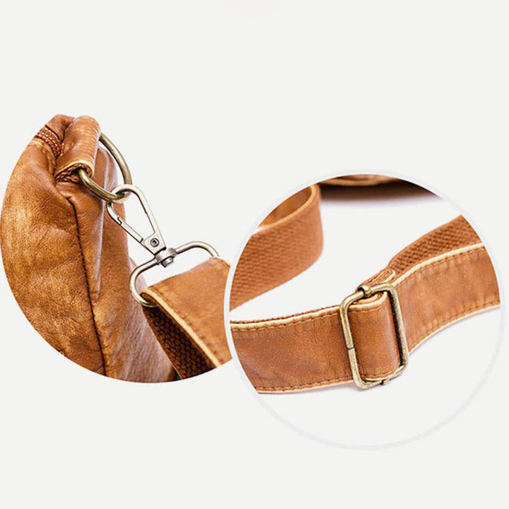 Retro-Tragetasche aus Kunstleder für Damen, Schultertasche mit Crossbody-Gurt