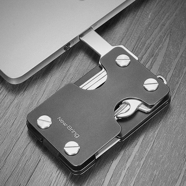 EDC RFID Aluminium Multifunktions-Schlüsselanhänger Kartenhalter Geldbörse