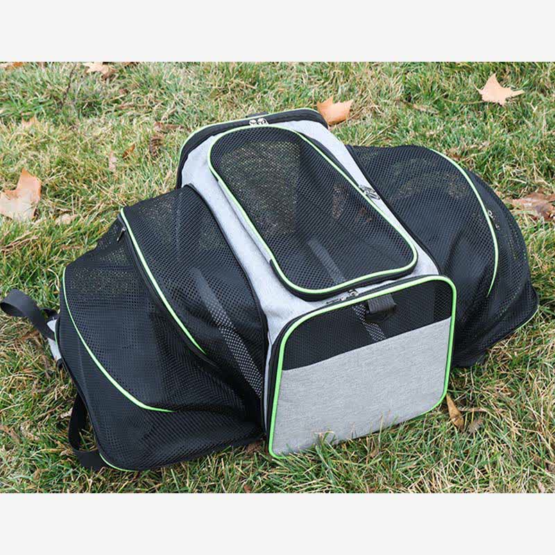 Erweiterbare Haustiertragetasche, tragbare, weiche Reisetasche für Haustiere mit belüftetem Design
