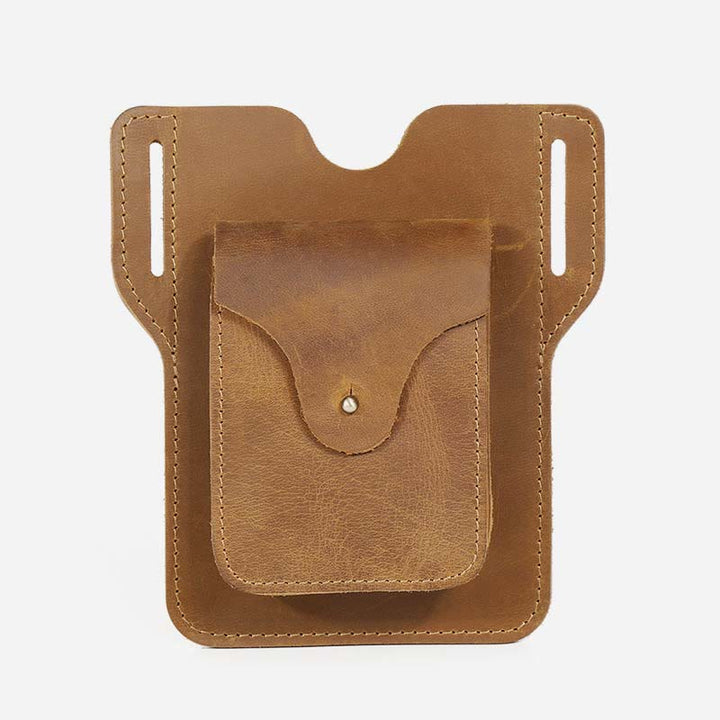 Outdoor Leder Retro Volltonfarbe 7,2 Zoll Handy Gürteltasche