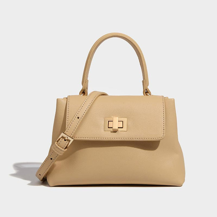 Top-Griff-Tasche für Damen, schlichte Vintage-Umhängetasche aus weichem Leder