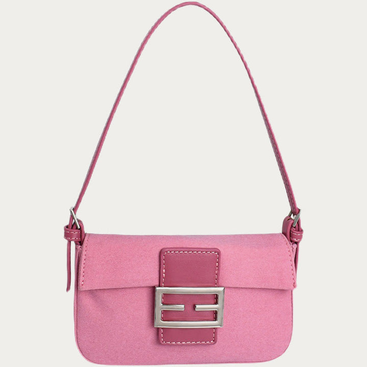 Umhängetasche für Damen, Vintage, mattrosa, elegante Handtasche