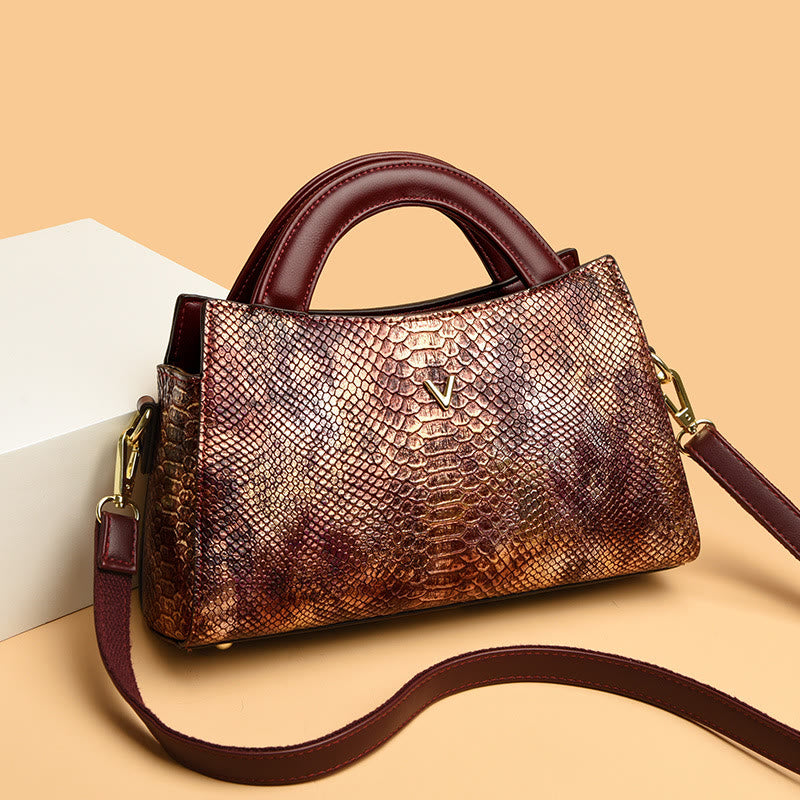 Top-Griff-Tasche für Damen Schlangenhaut-Maserungsform Elegante Umhängetasche