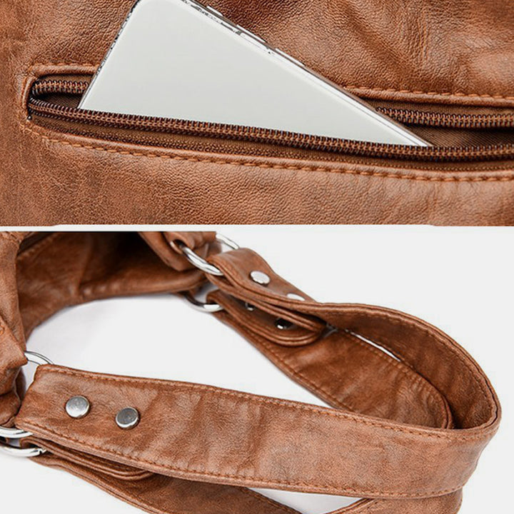 Vintage Echtleder Elegante Multifunktionale Handtasche