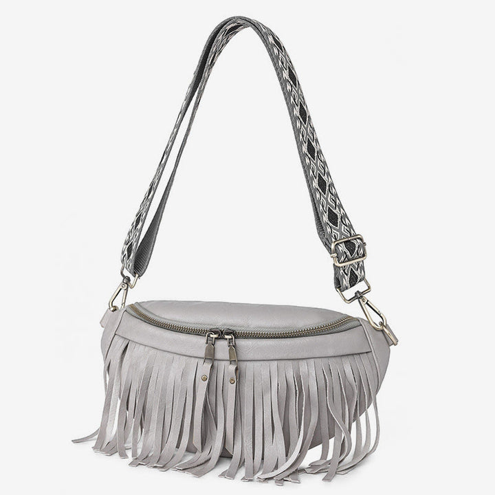 Kunstleder Quaste Gürteltasche Brusttasche für Damen
