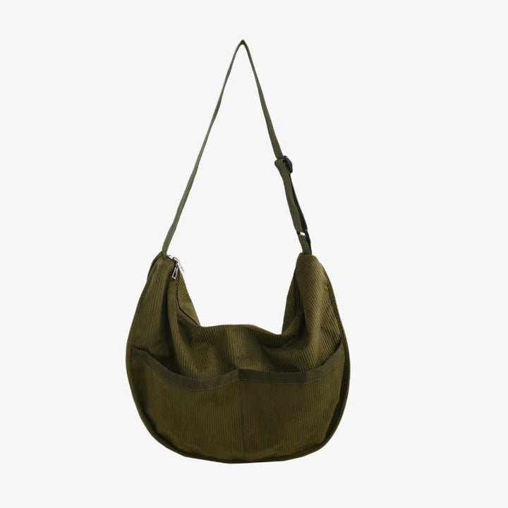 Umhängetasche für Damen, Retro-Coduroy-Patchwork, große Kapazität