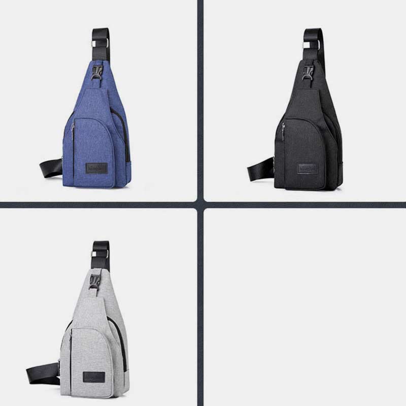 Sling Bag für Herren, leichte, graue Umhängetasche zum Wandern