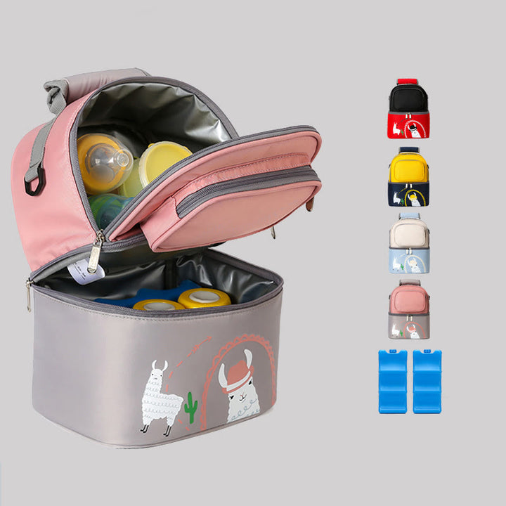 Mamatasche für Frauen Cartoon Multifunktionaler Outdoor-Rucksack mit zweilagigem Design