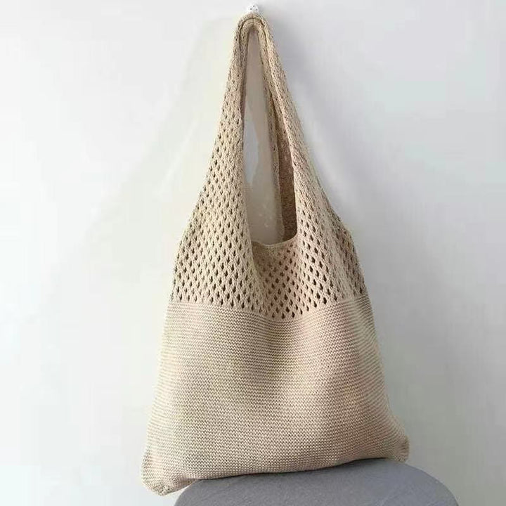 Einkaufstasche für Frauen im ethnischen Stil aus Wolle gestrickte Schultertasche