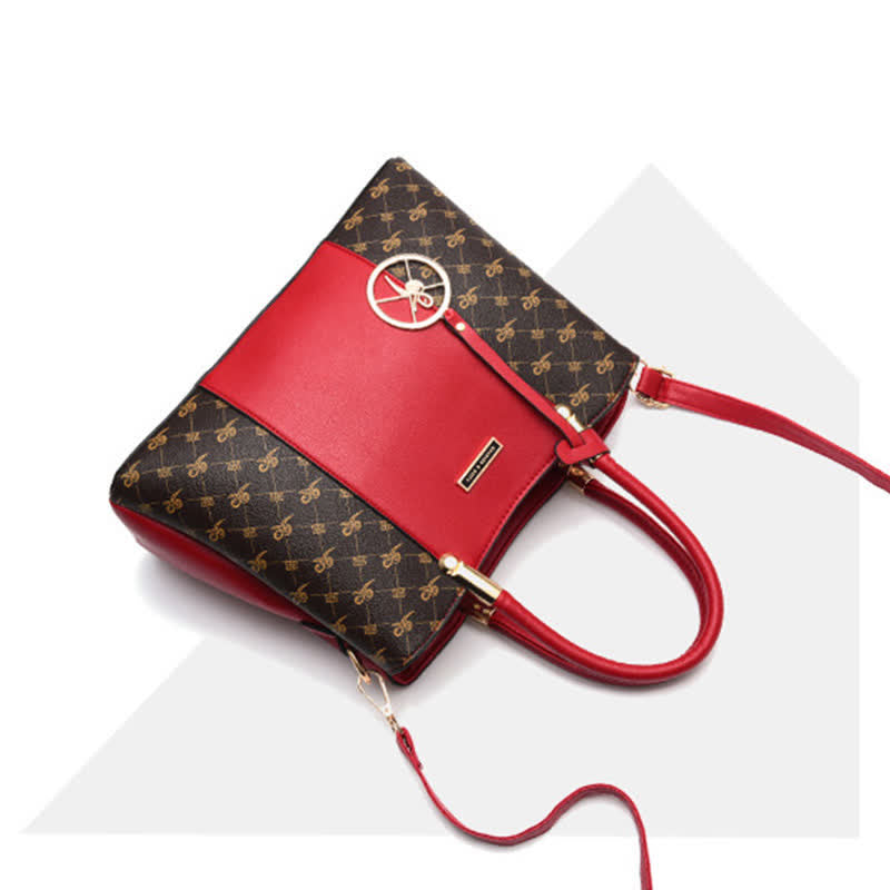 Umhängetasche mit drei Fächern, Schultertasche, Handtasche für Damen