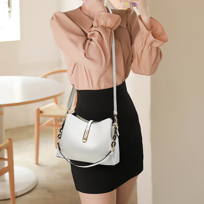 Umhängetasche für Damen, elegante Handtasche aus PU mit großem Fassungsvermögen
