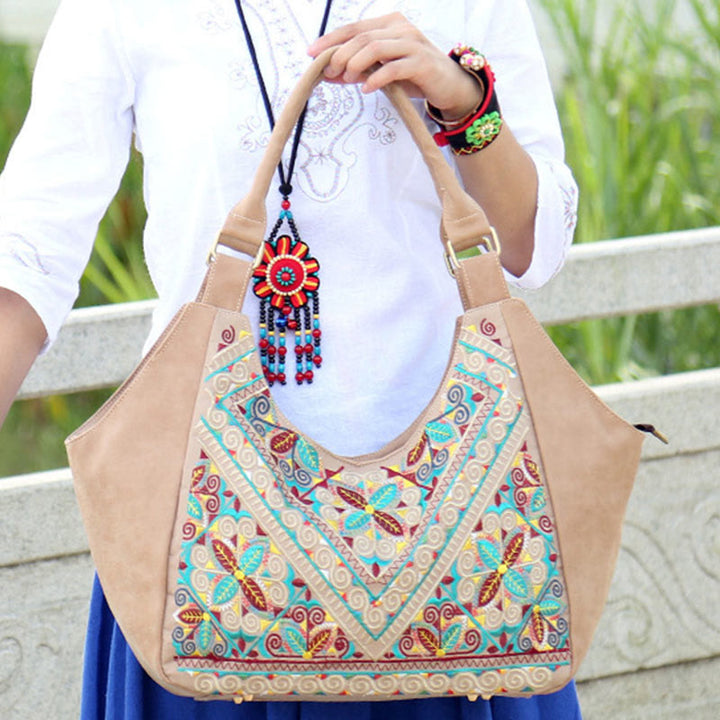 Tote für Frauen Reise ethnischen Stil Muster Leder Schultertasche