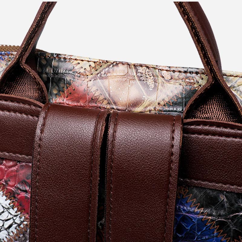 Rucksack für Frauen, Farbe Mosaik, einfaches Gittermuster, Reisetasche