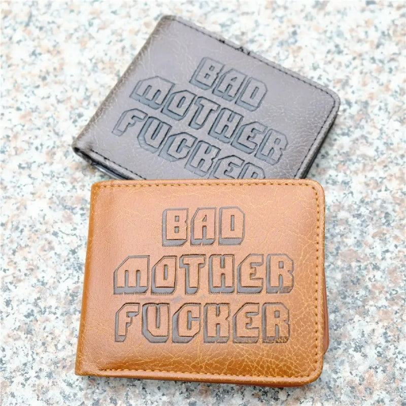 Geldbörse mit Bad Mother F**ker-Aufdruck für Männer, veganes Leder