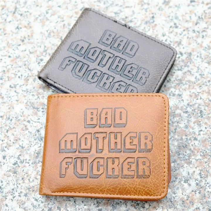 Geldbörse mit Bad Mother F**ker-Aufdruck für Männer, veganes Leder
