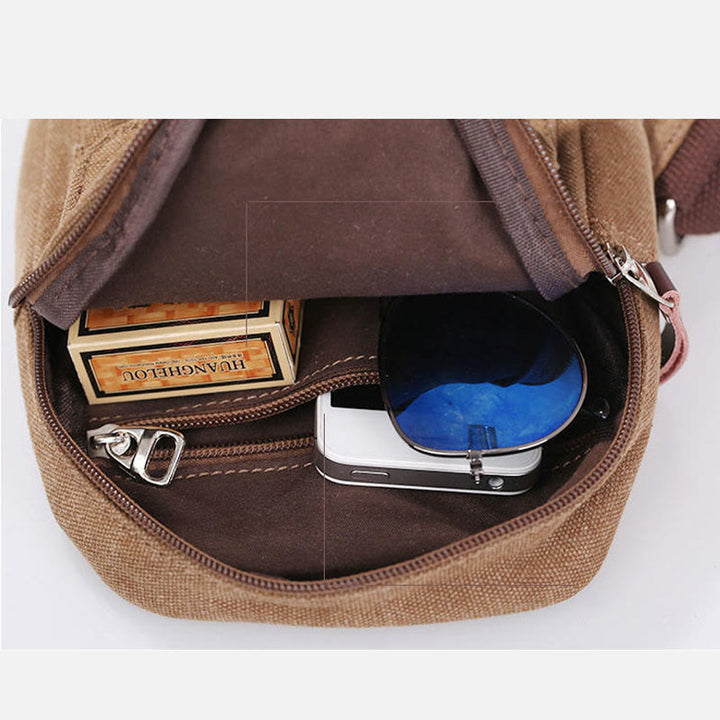 Sling Bag für Herren, multifunktionale Brusttasche aus Canvas für Outdoor-Sport und Freizeit