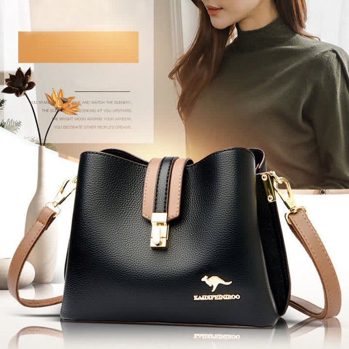 Umhängetasche für Damen, großzügige Schultertasche aus PU-Leder
